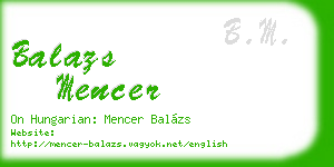 balazs mencer business card