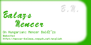 balazs mencer business card